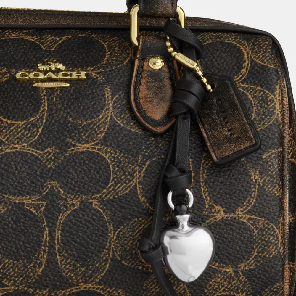Coach Mini Rowan Crossbody Bag In Loved Signature Canvas With Charms