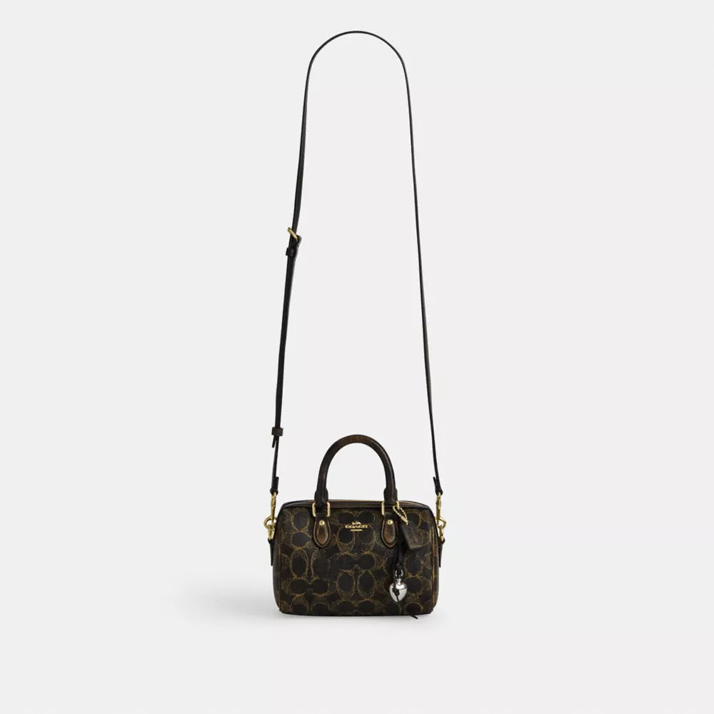 Coach Mini Rowan Crossbody Bag In Loved Signature Canvas With Charms