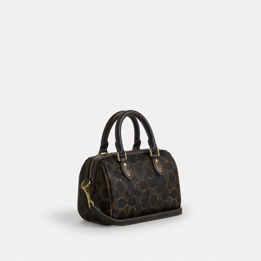 Coach Mini Rowan Crossbody Bag In Loved Signature Canvas With Charms