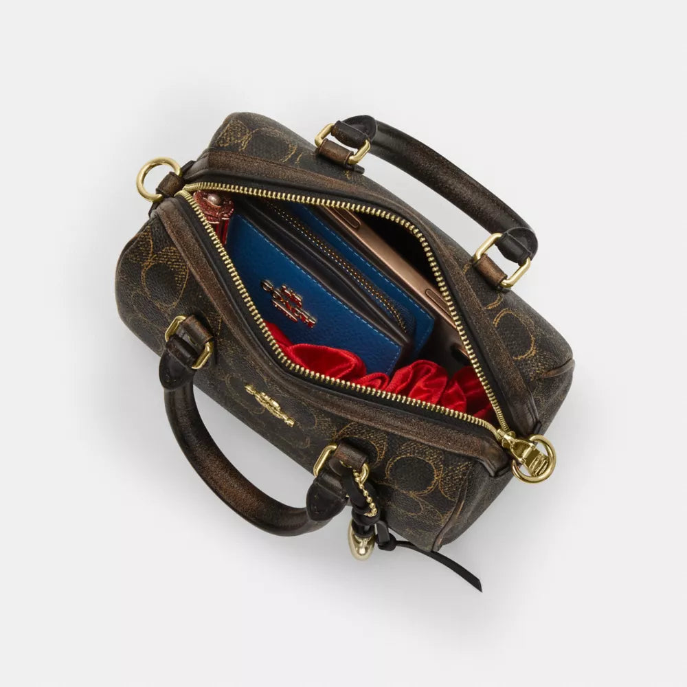 Coach Mini Rowan Crossbody Bag In Loved Signature Canvas With Charms